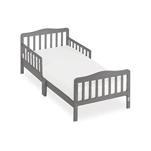 Classic Design Toddler Bed In Cool Grey, Greenguard Gold And JPMA Certified, Low To Floor Design, Two Side Safety rails, Non-Toxic Finishes, Wooden Nursery Furniture