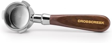Espresso Portafilter | 54mm Bottomless Portafilter with 3 Ear and Walnut Handle | Fits 54mm Breville Bambino/Barista/Infuser BES450, BES500, BES880, BES810BSS, BES860XL, BES870XL, BES878