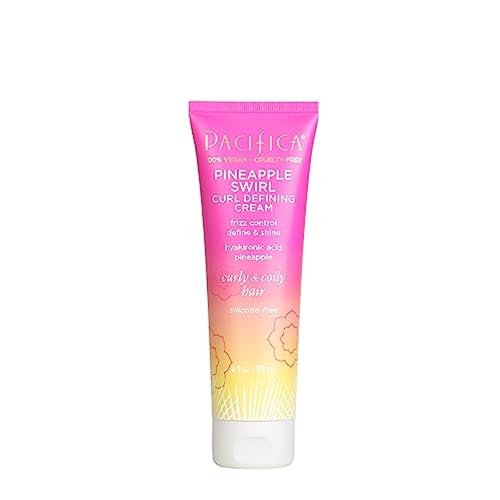 Pacifica Beauty Pineapple Swirl Curl Defining Cream, 100% Vegan & Cruelty Free, 4 Fl Oz