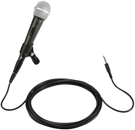 Amazon Basics Microphone for Singing, Speaking, Wired, Dynamic, XLR, Cardioid, Black/Silver