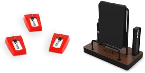 Victrola 3 Pack Turntable Replacement Needles for Various Victrola Record Players, White & 'The Kit' - A Vinyl Record Cleaning Kit, Doubles as a Record Stand