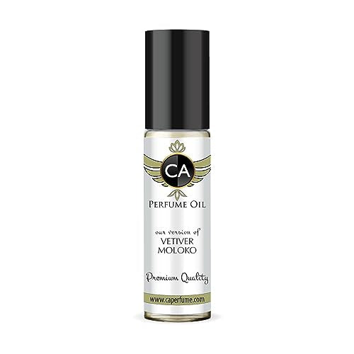 CA Perfume Impression of Vetiver Moloko For Women & Men Replica Fragrance Body Oil Dupes Alcohol-Free Essential Aromatherapy Sample Travel Size Concentrated Long Lasting Attar Roll-On 0.3 Fl Oz/10ml