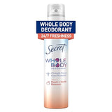 Secret Whole Body Deodorant for Women, Peach & Vanilla Scent, Aluminum Free Deodorant Spray, 72 HR Odor Protection, 3.5 oz