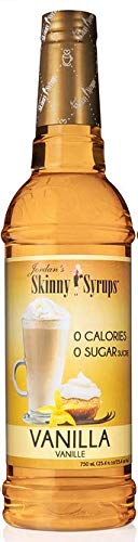 Jordan's Skinny Syrups Sugar Free Coffee Syrup, Vanilla Flavor Drink Mix, Zero Calorie Flavoring for Chai Latte, Protein Shake, Food and More, Gluten Free, Keto Friendly, 25.4 Fl Oz, (Pack of 6)