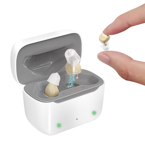 Not Amplifier True Hearing Aids for Seniors Invisible Rechargeable with Hearing Loss 11 Channel Noise Cancelling Small Discreet In Ear Easy to Use Comfort Fit