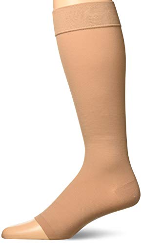 FUTURO Open Toe Knee Length Stockings for Men & Women, Medium, Beige, Firm (20-30 mm/Hg)