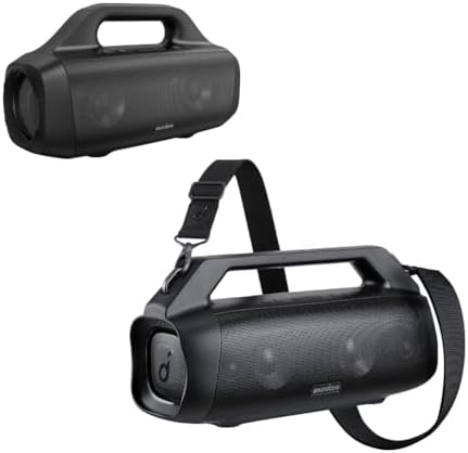 Soundcore Motion Boom Bluetooth Speaker Motion Boom Plus IP67 Portable Speaker, 80W Stereo Sound, Custom EQ & BassUp, Built-in Power Bank, Waterproof Speaker for Camping, Beach & Backyard