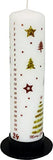 Unique Advent Festive Christmas Calendar Candle, Designed by Nordic Hygge, Christmas Tree and Stars, 24 Numbers, Countdown to Christmas