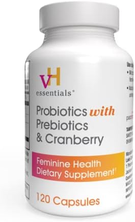 vH essentials Probiotics with Prebiotics and Cranberry Feminine Health Supplement - 120 Capsules
