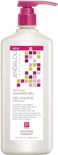 Andalou Naturals 1000 Roses Soothing Shower Gel, Value Size, 32 Ounce