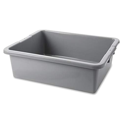 Rubbermaid Commercial Products Standard Bus/Utility Box, 7-Gallon, Gray, Heavy Duty Plastic Restaurant Wash Basin/Dish Washing Tub for Kitchen Organization/Storage