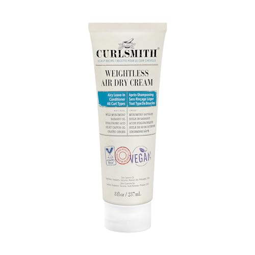CURLSMITH - Weightless Air Dry Cream - Vegan Leave-In Conditioner for Any Hair Type, Smooths Hair