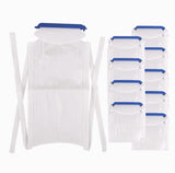 Refillable Ice Bags with Clamp Closure [Pack of 10] Large, 6-1/2 x 14 – Reusable Easy Filling Hospital Icepack with Soft Outer Covering and Leak Resistant Inner Layer + Vakly First Aid Kit Guide (10)