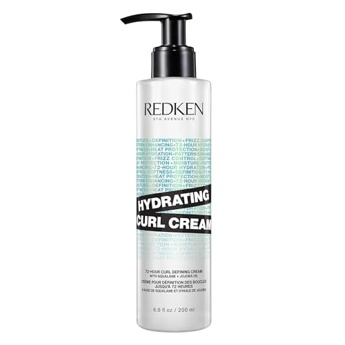 REDKEN Hydrating Curl Cream | 72-Hour Curl Defining Styling Cream | Heat Protection | Formulated with Squalane & Jojoba Oil | For Curly and Coily Hair | Silicone-Free | Paraben-Free