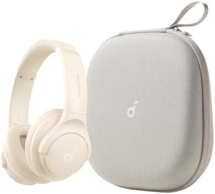 Soundcore by Anker Q20i Hybrid Active Noise Cancelling Headphones, with Headphones Case, Wireless Over-Ear Bluetooth, 40H Long ANC Playtime, Hi-Res Audio, Big Bass, Customize via an App