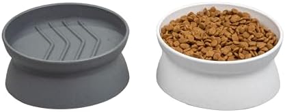 Kitty City Raised Cat Bowls, Large Slow Eat Bowl 2pk (Modern)