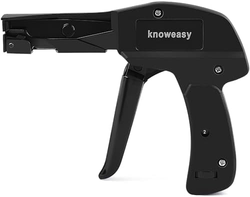 Knoweasy Cable Tie Gun and Cable Tie Tool- Fastening and Flush Cutting Tool with Steel Handle Zip Tie Tool for Nylon Cable Ties