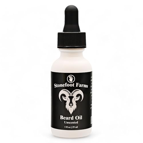 Beard Oil - Unscented - Moisturizes, Softens & Conditions with Jojoba Oil & Argan Oil - Beard Conditioner for Men with Beards, Mustaches, Facial Hair - Reduces Itchiness, Promotes Growth