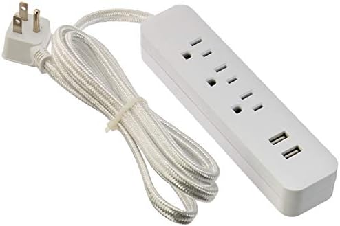GLOBE ELECTRIC 78297 6' White Extension Cord/Strip