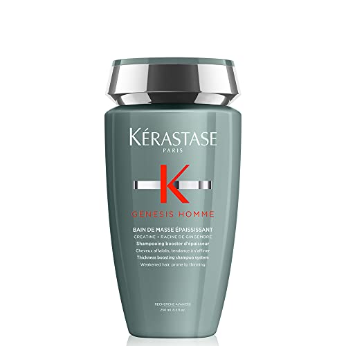 Kerastase Genesis Homme Bain De Masse Shampoo For Men | Thickening & Strengthening Shampoo | Cleanses Hair & Scalp | For Weakened Hair| 8.5 Fl Oz