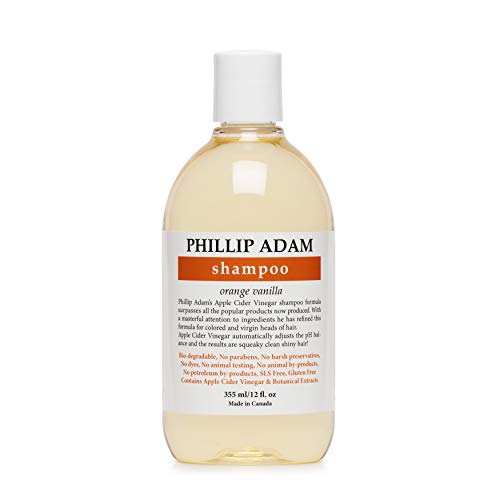 PHILLIP ADAM Orange Vanilla Shampoo for Shiny Hair - Enriched with Apple Cider Vinegar - Sulfate Free - 12 Ounce