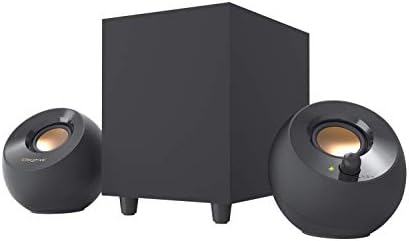 Creative Pebble Plus 2.1 USB-Powered Desktop Speakers with Down-Firing Subwoofer and Far-Field Drivers, Up to 8W RMS Total Power for PCs and Laptops (Black) (Renewed)