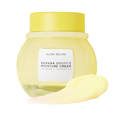 Glow Recipe Banana Souffle Moisturizer Face Cream - Lightweight Hydrating Moisturizer with Centella Asiatica & Turmeric to Soothe Redness & Improve Skin Barrier, Non-Comedogenic Korean Skin Care, 50ml