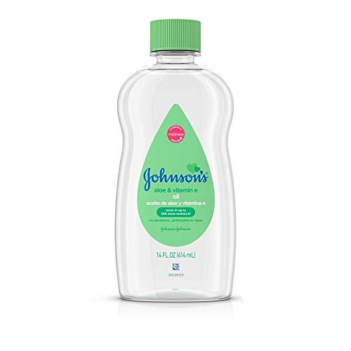 Johnsons Baby Oil Aloe & Vitamin-E 14 Ounce (414ml) (Pack of 6)
