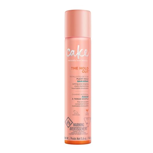 Cake Beauty Hairspray, The Hold Out – For Brushable, Touchable, Flexible Hold & Soft Volume – Vitamin E & Abyssinian Oil – For All Hair Types- 5.6 Oz.