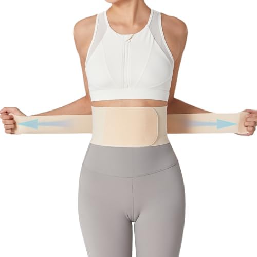 Ultra Thin Back Brace for Lower Back, Breathable Lightweight Back Brace for Women & Men, Adjustable Back Support Brace for Lower Back Pain Relief, Sciatica, Scoliosis, Herniated Disc (Beige, Medium)