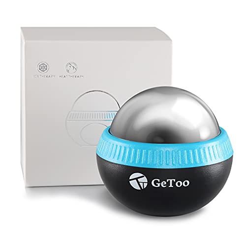 GeToo Cryosphere Cold Massage Roller Ball - 2.8 Inches Cryosphere Cold Roller for 6 Hour Cold Massage, Detachable Rolling Ball, Ice Roller Cryoball for Deep Tissue Massage, Blue and Black
