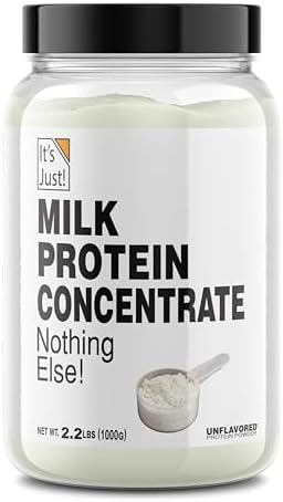 It's Just! - Total Milk Protein Concentrate Powder, Naturally 80% Casein / 20% Whey, rBSH/RBST Hormone Free, No Added Sugar (2.2 Pound, Unflavored)