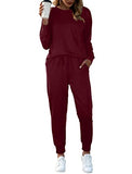 Bofell Christmas Outfits for Women 2022 Lounge Sets 2 Piece Sweatsuits Sets Casual Red M