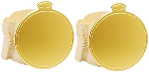 200pcs Mini Cake Boards, 3.1" Mini Round Cardboard, Mousse Cupcake Base for Cake Dessert, Golden