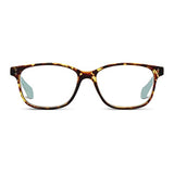 Peepers by PeeperSpecs Women's Nature Walk Soft Square Reading Glasses, Tortoise/Aqua, 49 + 1.25