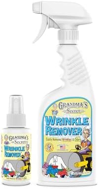 Grandma's Secret Wrinkle Remover Spray - Easily Removes Wrinkles & Odors - Wrinkle Release, Fabric Refresher Spray, Chlorine, Bleach and Toxin-Free - 16 oz and 3 oz Travel Size Combo