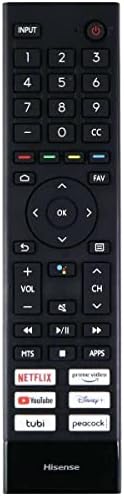 AJPro Replacement Remote Control for Hisense Smart Android TV Model ERF3J80H with Voice Control Works with TV 43A6G 50A6G 55A6G 65A6G 75A6G 50U6G 55U6G 65U6G 75U6G (Renewed)