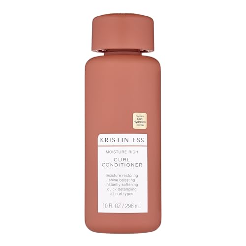 Kristin Ess Hair Moisture Rich Conditioner for Curly + Wavy Hair, 10 fl. oz, Vegan, Sulfate, Paraben and Silicone Free, Color + Keratin Safe