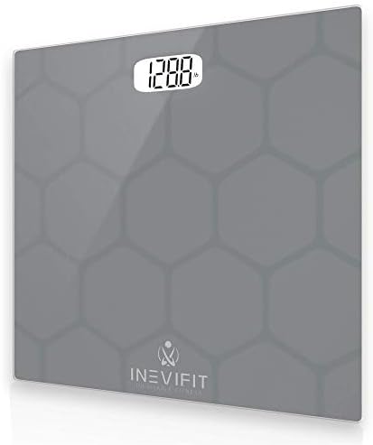 INEVIFIT Bathroom Scale, Highly Accurate Digital Bathroom Body Scale, Measures Weight up to 400 lbs. Includes Batteries
