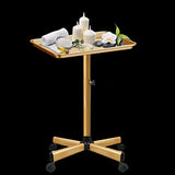 Chetunju Colden Salon Tray, Salon Rolling Tray Cart with Wheels, Tattoo Tray Adjustable Salon Color Tray（Gold）