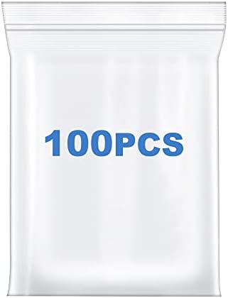 100 PCS 4" x 5" Thick 4 Mil Small Clear Zip Poly Bags Plastic Reclosable Zip Seal Lock Bags Heavy-Duty Necklace Ring Coin Beads Jewelry Pill Zipper Bag