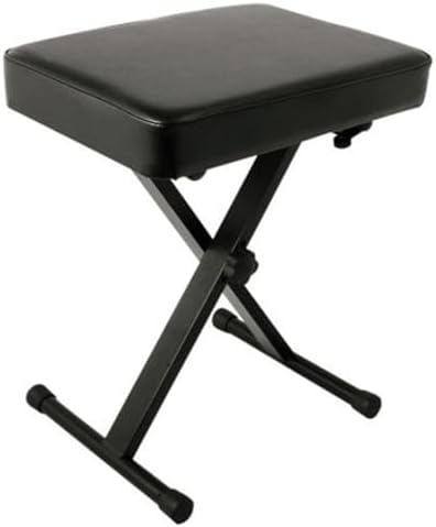 Yamaha OEM PKBB1 Adjustable Padded Keyboard X-Style Bench, Black, 19.5 inches