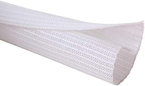 Alex Tech 10ft - 3/4 inch Cord Protector Wire Loom Tubing Cable Sleeve Split Sleeving for USB Cable Power Cord Audio Video Cable - Protect Cat from Chewing Cords - White