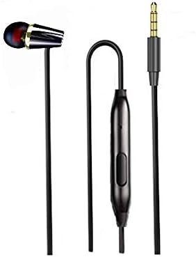 Single Earphone One Side Earplugs with Microphone 3.5mm Plug Single Earbud Stereo Sound Reinforced Cord Compatible Samsung,Radio