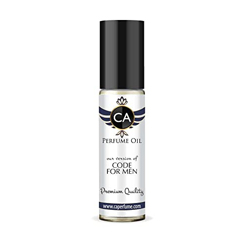 CA Perfume Impression of Code For Men For Men Replica Fragrance Body Oil Dupes Alcohol-Free Essential Aromatherapy Sample Travel Size Concentrated Long Lasting Attar Roll-On 0.3 Fl Oz/10ml