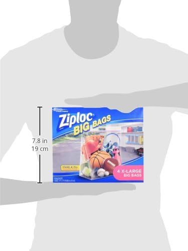 Ziploc Stand and Fill Big Bags, XL Big Bags, 4 Count (Pack of 2)