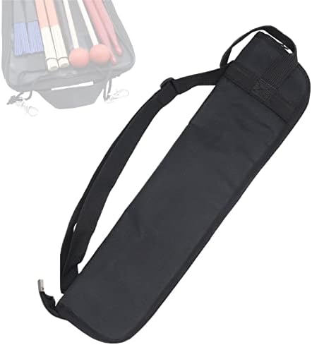 Portable Drum Stick Bag, Small Drumstick Storage Case Bag, Hanging Drumstick Holder Bag, Lasting Drum Sticks Bag with Hooks Inside for Drum Set Mallet and Percussion Sticks