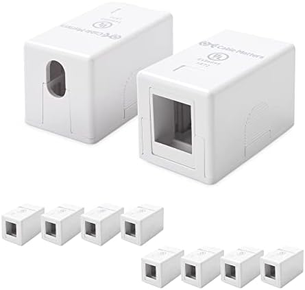 Cable Matters UL Listed 10-Pack 1-Port Keystone Jack Surface Mount Box in White