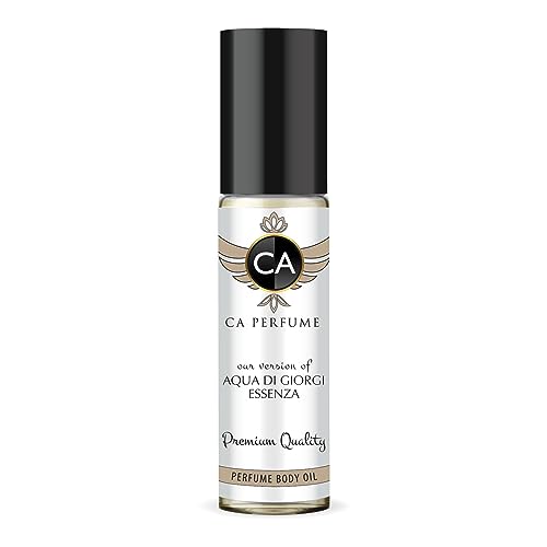 CA Perfume Impression of Aqua Di Giorgi Essenza For Men Replica Fragrance Body Oil Dupes Alcohol-Free Essential Aromatherapy Sample Travel Size Concentrated Long Lasting Attar Roll-On 0.3 Fl Oz/10ml