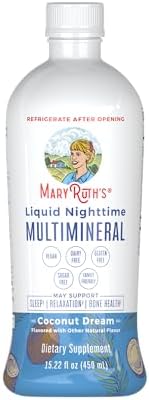 MaryRuth Organics Liquid Nighttime Multimineral Sleep Supplement | Sugar Free | Calm Magnesium Citrate | NO Melatonin | Calcium Magnesium Zinc | Available in 4 Flavors | Gluten Free | 15 Servings